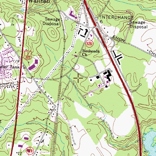 Topographic Map of Bensley - Bermuda Volunteer Rescue Squad South Station, VA