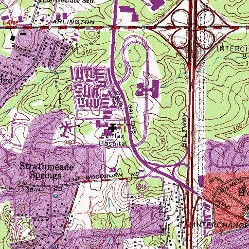 Topographic Map of Phi Air Medical Ambulance, VA