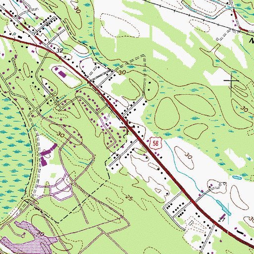 Topographic Map of Lifestar Ambulance Service Courtland, VA
