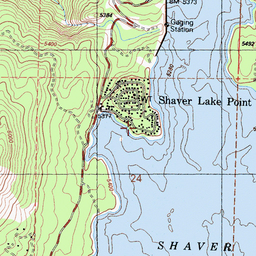 Topographic Map of Shaver Lake Point, CA
