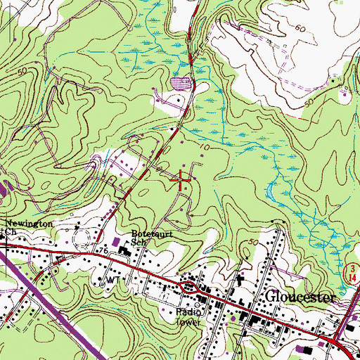 Topographic Map of Tri - County Transportation, VA