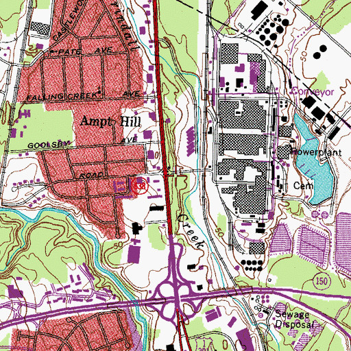 Topographic Map of E I Dupont Medical Emergency Response Team Ambulance, VA