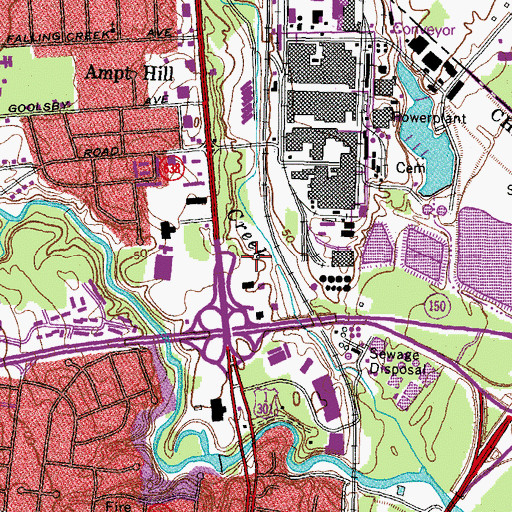 Topographic Map of Bensley - Bermuda Volunteer Rescue Squad North Station, VA