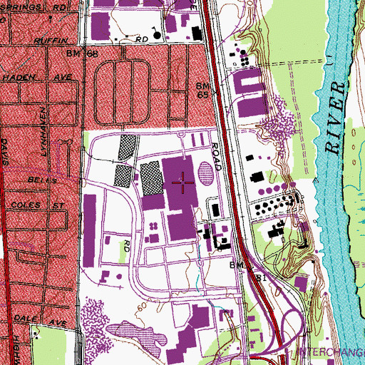 Topographic Map of Phillip Morris Emergency Response Team, VA