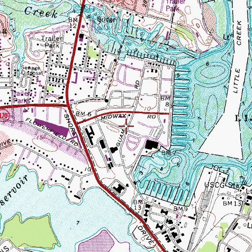 Topographic Map of Navy Regional Mid - Atlantic Fire and Emergency Services Little Creek Station, VA