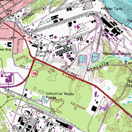 Topographic Map of Honeywell International Hopewell Plant Fire Station, VA
