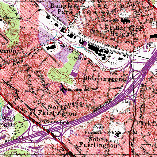 Topographic Map of Arlington County Fire Department Training Academy, VA