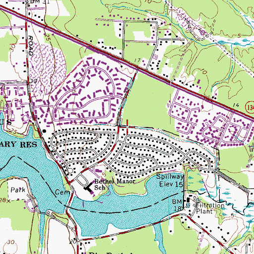 Topographic Map of Langley Air Force Base Fire Department Station 2, VA