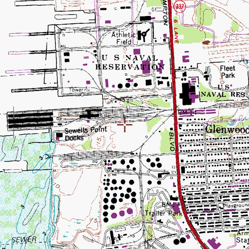 Topographic Map of Farrier Fire Fighting School / Center For Naval Engineering, VA