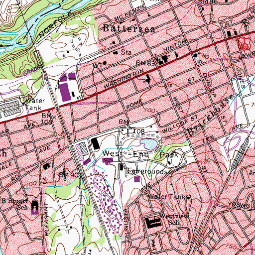 Topographic Map of Petersburg Fire Rescue and Emergency Services Station 3, VA