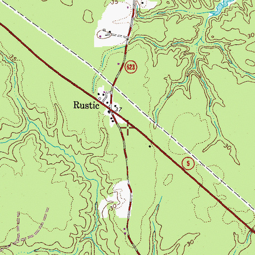 Topographic Map of Charles City Volunteer Fire Department Station 3, VA