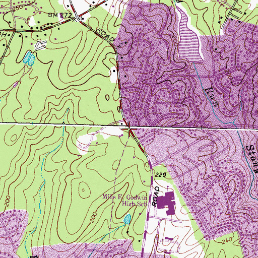 Topographic Map of Tuckahoe Volunteer Rescue Squad Station 2, VA