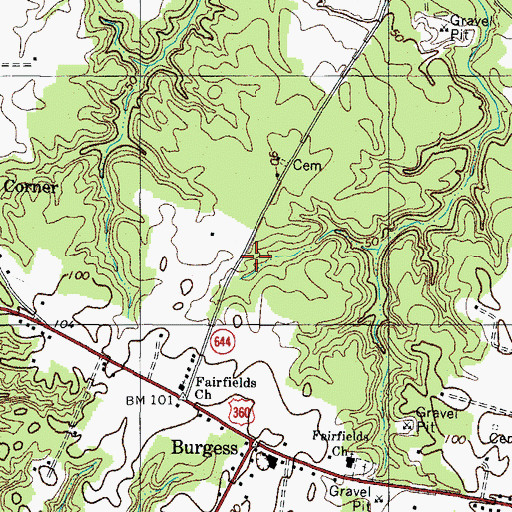 Topographic Map of Northumberland Volunteer Rescue Squad Station 2, VA