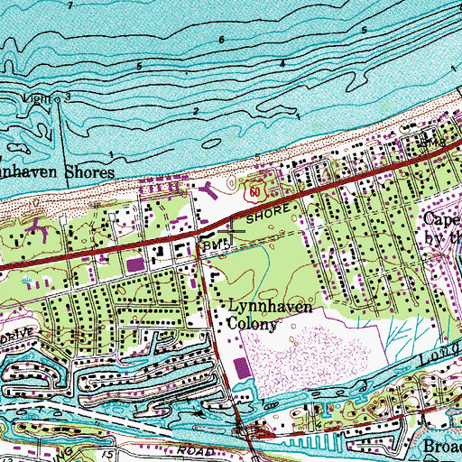 Topographic Map of Virginia Beach Fire Department Station 1 First Landing, VA