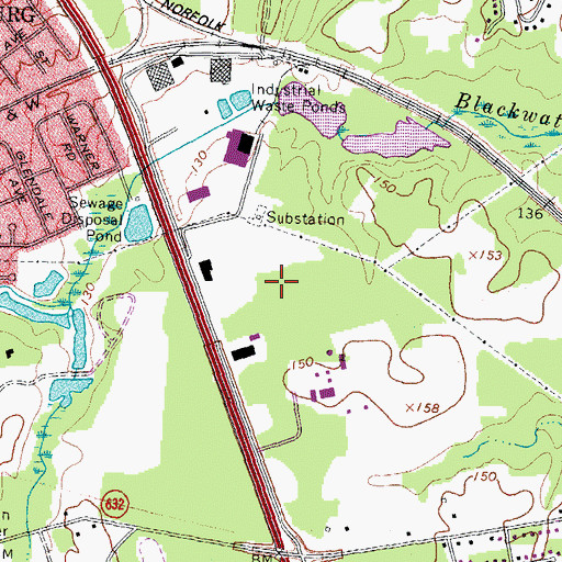 Topographic Map of Boehringer - Ingelheim Chemicals Fire Brigade, VA