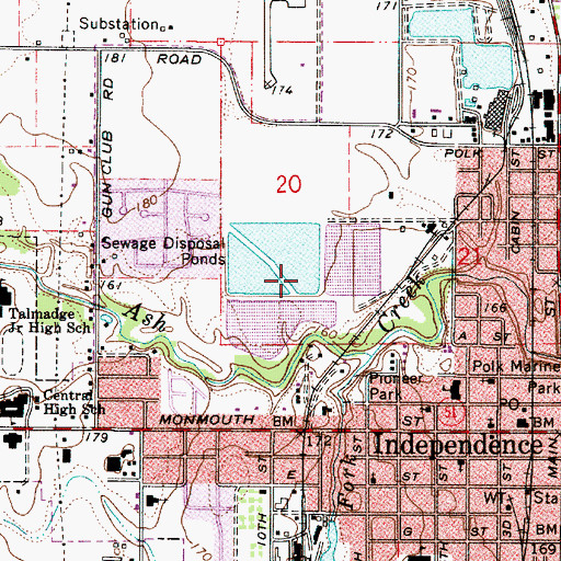 Topographic Map of Independence Sewage Treatment Plant, OR