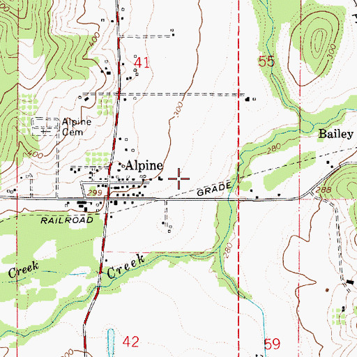 Topographic Map of Alpine County Service District Sewage Facility, OR