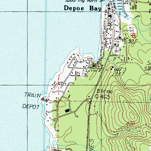 Topographic Map of Depoe Bay Wastewater Treatment Plant, OR