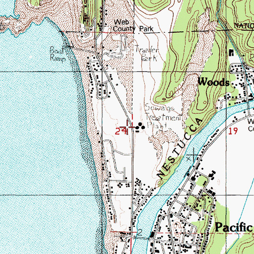 Topographic Map of Pacific City Joint Water Sanitary Authority, OR