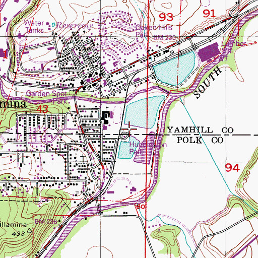 Topographic Map of Willamina Sewage Treatment Plant, OR