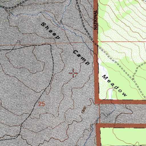 Topographic Map of Sheep Camp Meadow, CA