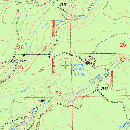 Topographic Map of Sheep Camp Spring, CA