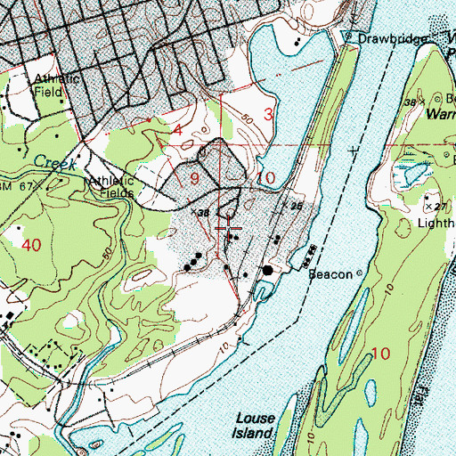 Topographic Map of Saint Helens Sewage Treatment / Boise Cascade, OR