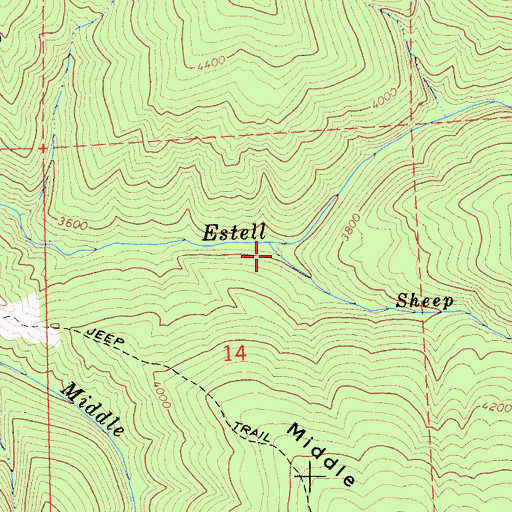 Topographic Map of Sheep Creek, CA