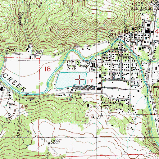 Topographic Map of Drain Wastewater Treatment Plant, OR