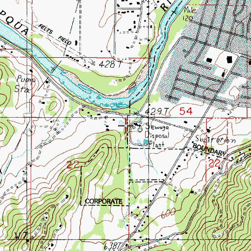 Topographic Map of Roseburg Urban Sanitary Authority, OR
