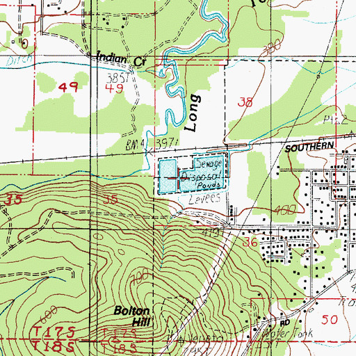 Topographic Map of Veneta Wastewater Treatment Facility, OR