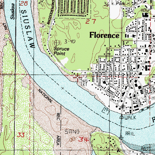 Topographic Map of Florence Wastewater Treatment Facility, OR