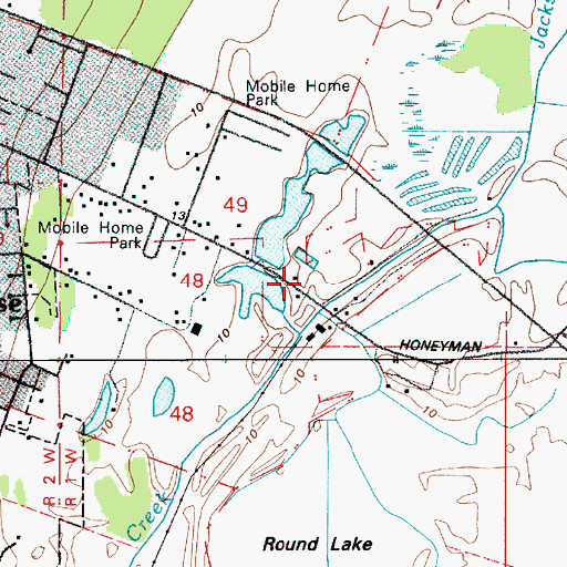 Topographic Map of Scappoose Sewage Treatment Plant, OR