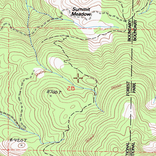 Topographic Map of Sheep Creek Trail, CA