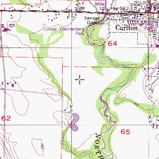 Topographic Map of Carlton Wastewater Treatment Plant, OR