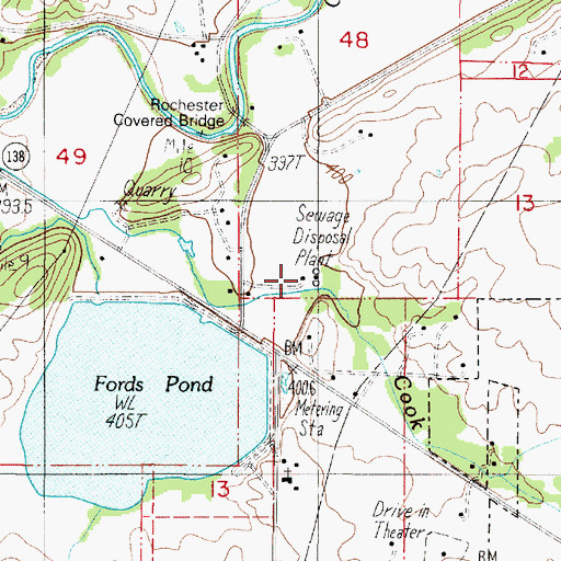 Topographic Map of Sutherlin Wastewater Treatment Plant, OR