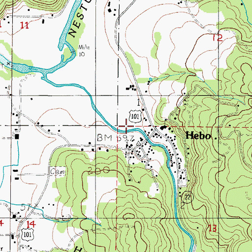 Topographic Map of Hebo Joint Water and Sanitary Authority, OR