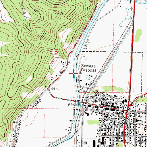 Topographic Map of Myrtle Point Sewage Treatment Plant, OR