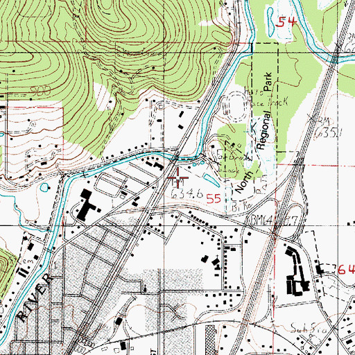 Topographic Map of Cottage Grove Wastewater Treatment Facility, OR