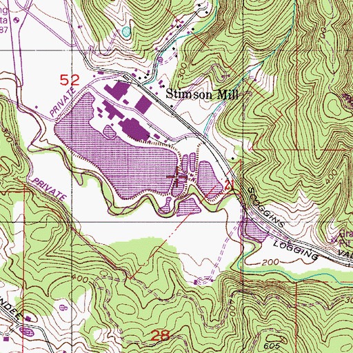 Topographic Map of Stimson Lumber Company Wastewater Treatment Facility, OR