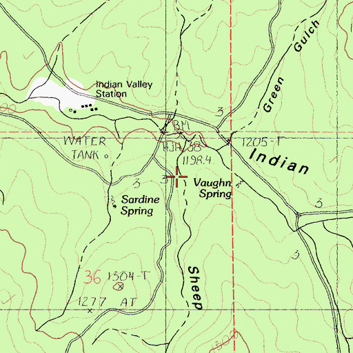 Topographic Map of Sheep Gulch, CA