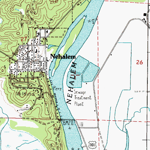 Topographic Map of Nehalem Bay Wastewater Agency, OR