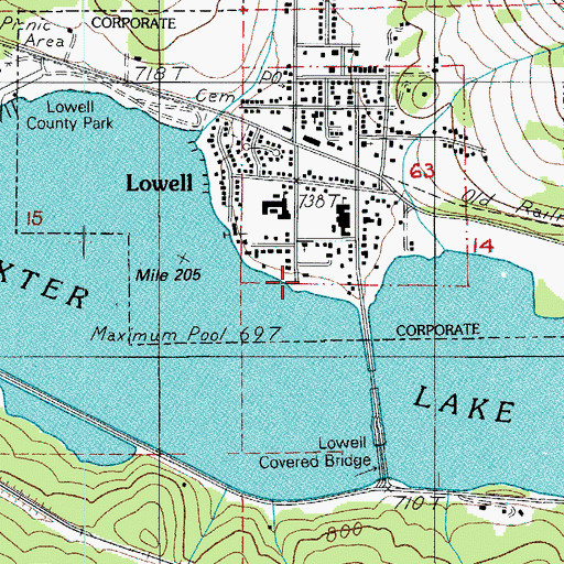 Topographic Map of Lowell Wastewater Treatment Facility, OR