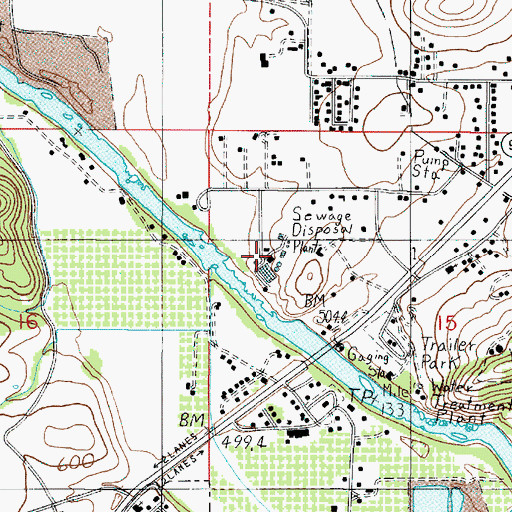 Topographic Map of Winston - Green Wastewater Treatment Plant, OR