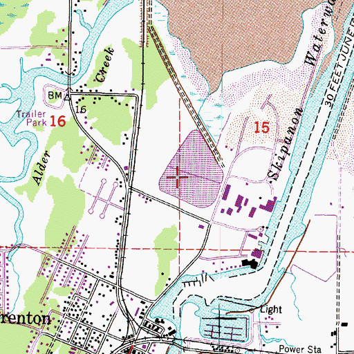 Topographic Map of Warrenton Sewage Treatment Plant, OR