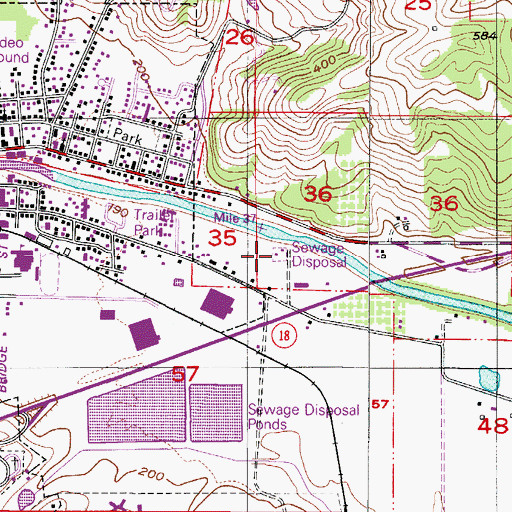 Topographic Map of Sheridan Sewage Treatment Plant, OR