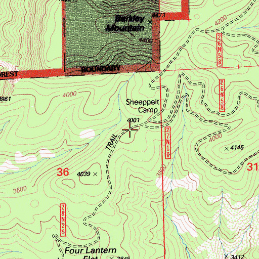 Topographic Map of Sheep Pelt Camp (historical), CA