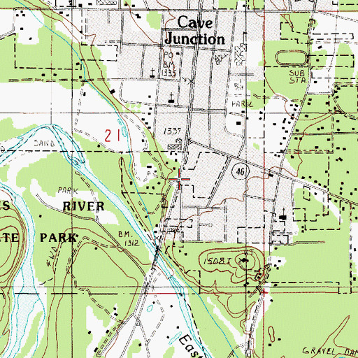 Topographic Map of Cave Junction Water Treatment Plant, OR