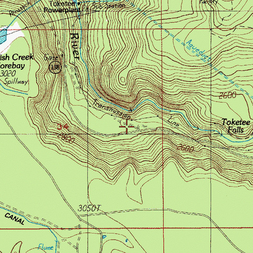 Topographic Map of Pacificorp Toketee Village Water Treatment Plant, OR