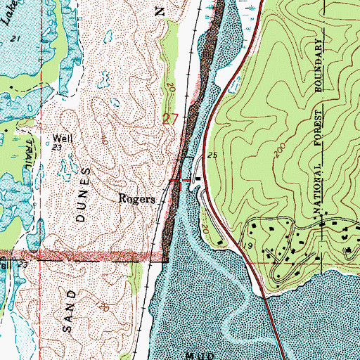 Topographic Map of Coos Bay - North Bend Water Board Shorewood Water Treatment Plant, OR